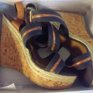 Women's platform wedges p-elie leopard